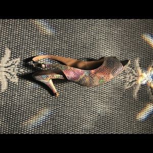 J. Renee multicolored sling back shoes